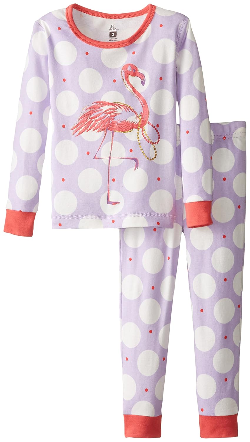 

Petit Lem Little Girls' Flamingo Fiesta Long Sleeve Pajamas