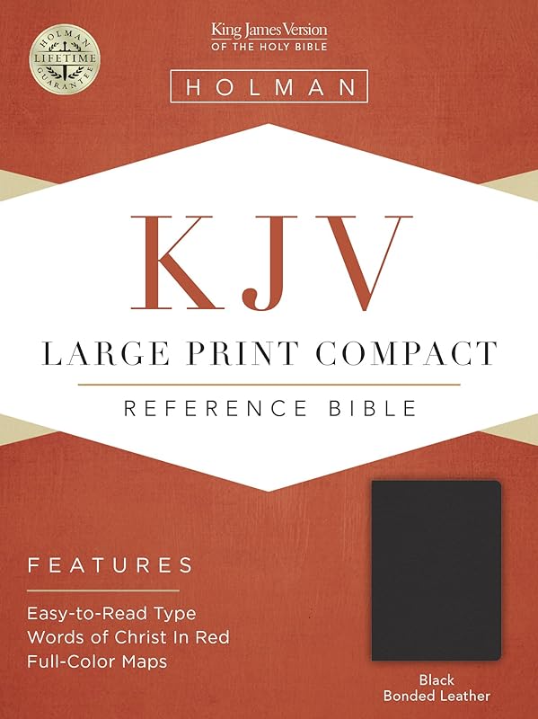 KJV Large Print Compact Bible, Black Bonded Leather by Holman Bible Publishers