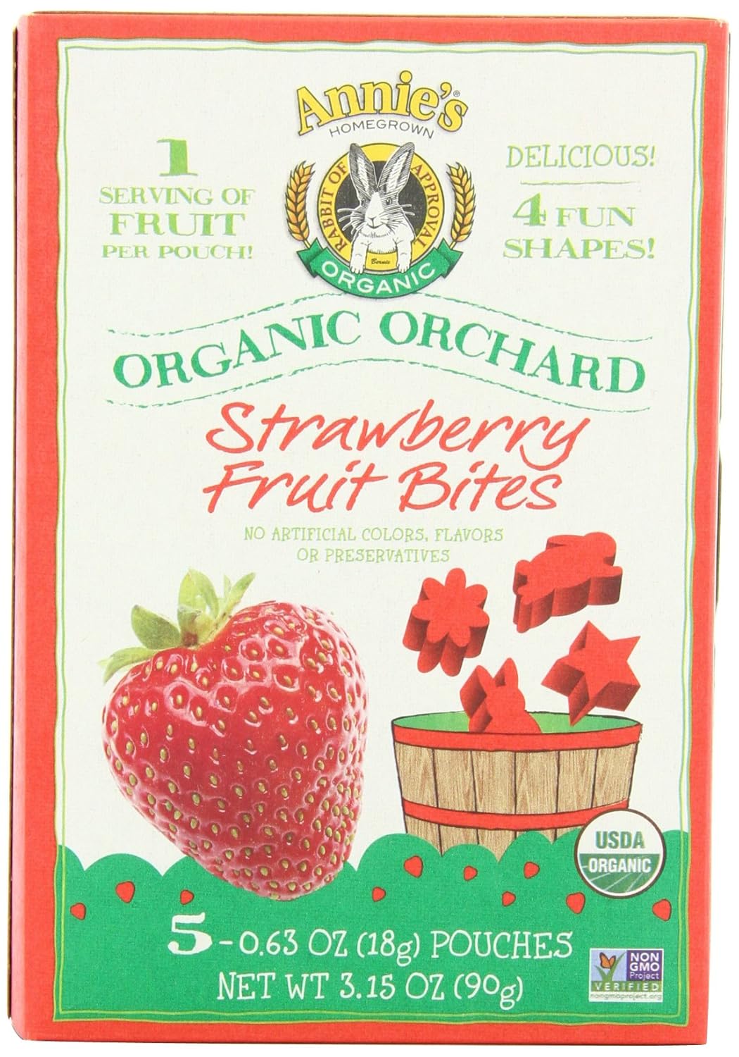 annies homegrown orchard strawberry organic fruit bites, 3.