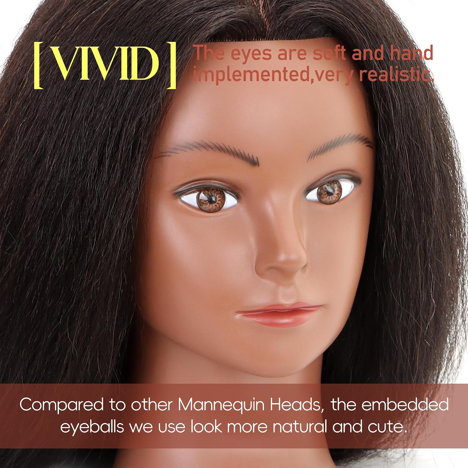 Testa di manichino con capelli 100% umani, testa di manichino con capelli umani per cosmetologia, per esercitazioni di parrucchiere e trecce con tavolo (40 cm)_voghion.com