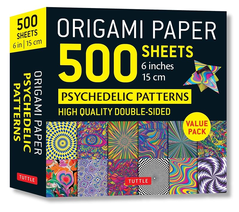 Origami Paper 500 sheets Psychedelic Patterns 6" (15 cm): Tuttle Origami Paper: Double-Sided Origami Sheets Printed with 12 Different Designs (Instructions for 5 Projects Included) by Tuttle Studio