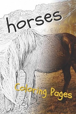 Horses Coloring Pages: beautiful drawings for adults relaxation and for kids
