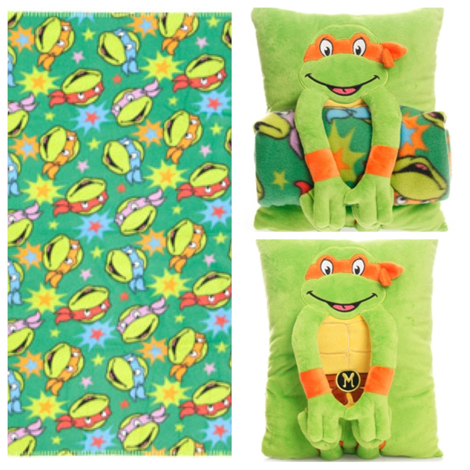 

Nickelodeon Teenage Mutant Ninja Turtles Cuddle Time Snuggle Buddy Pillow / Blanket Set