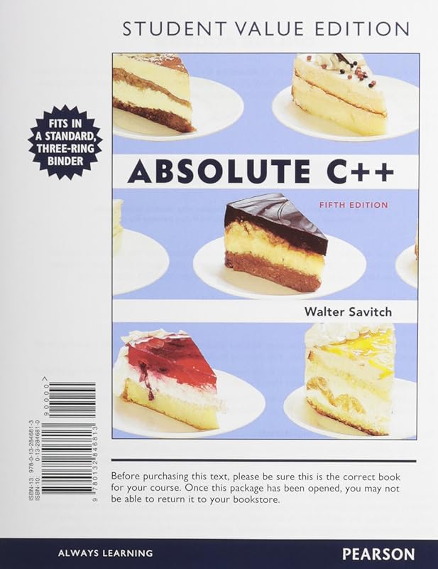 Absolute C++, Student Value Edition Plus MyProgrammingLab with Pearson eText -- Access Card Package (5th Edition) by Walter Savitch