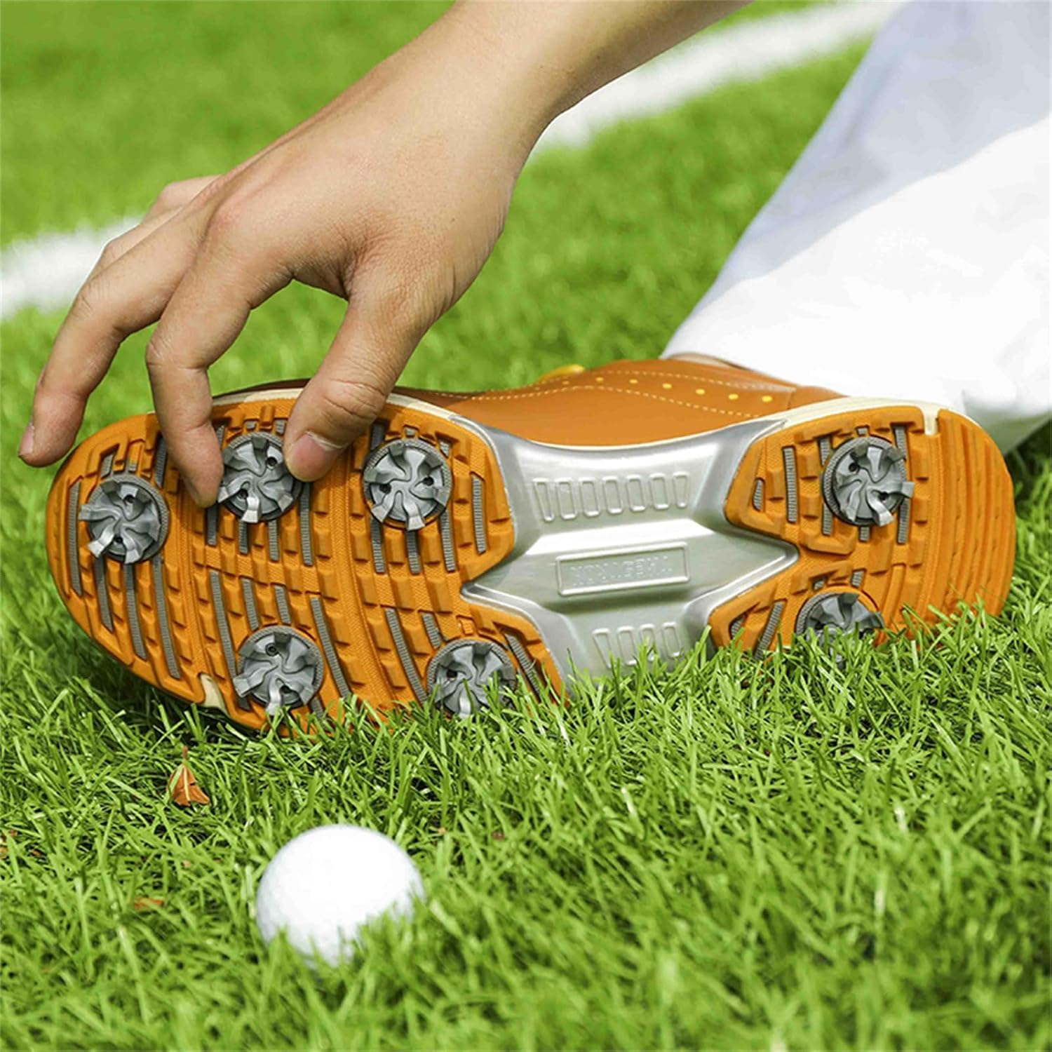 Chaussures de golf à crampons pour hommes, baskets de golf professionnelles à lacets, antidérapantes et confortables, pour hommes_voghion.com