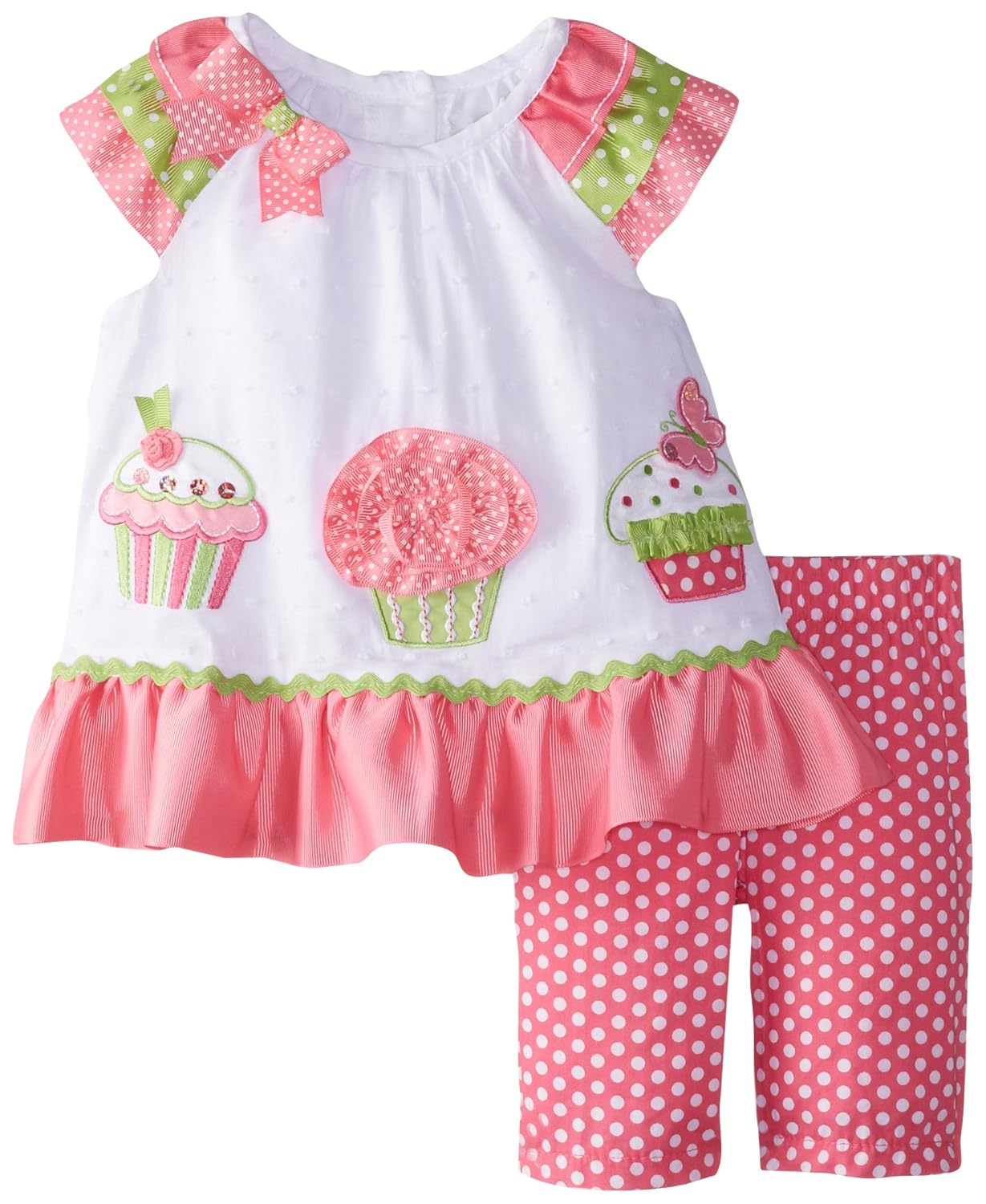 

Rare Editions Baby Baby-Girls Newborn Cupcake Applique Legging Set