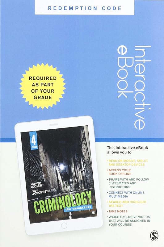 Criminology - Interactive eBook: The Essentials by Anthony Walsh