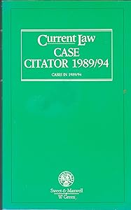 Current Law Case Citators: Cases in 1989-94