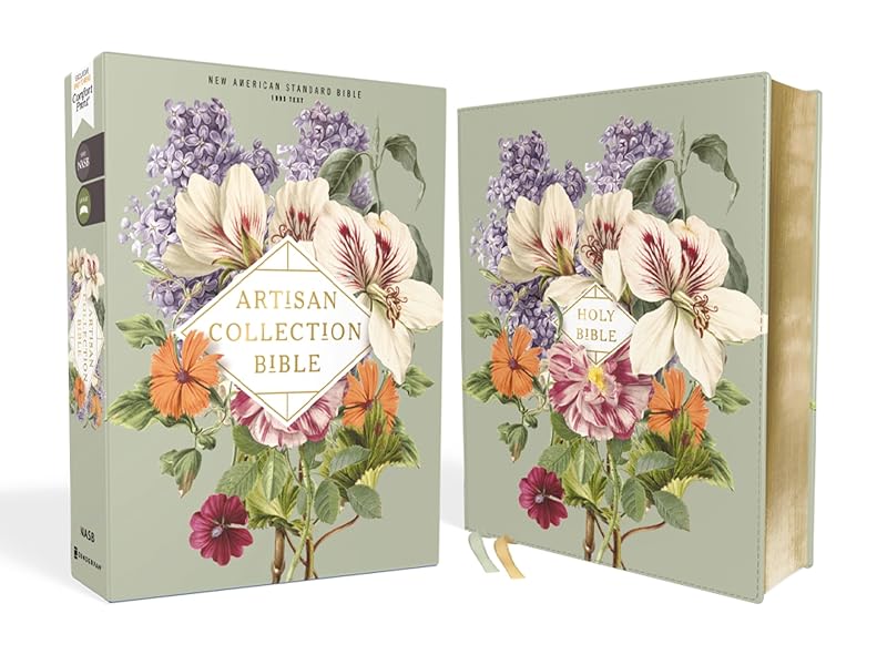 NASB, Artisan Collection Bible, Leathersoft, Sage Floral, Red Letter, 1995 Text, Comfort Print by Zondervan