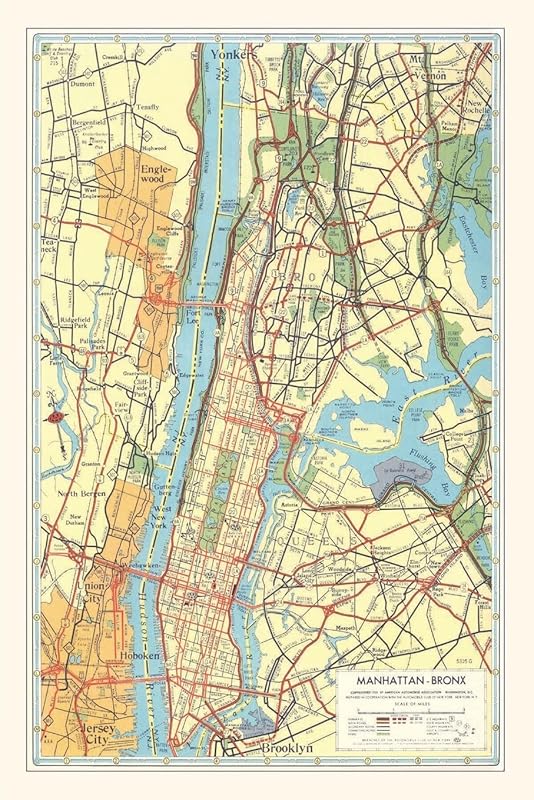 Vintage Journal Map of Manhattan and Bronx, New York (Pocket Sized - Found Image Press Journals) by Found Image Press