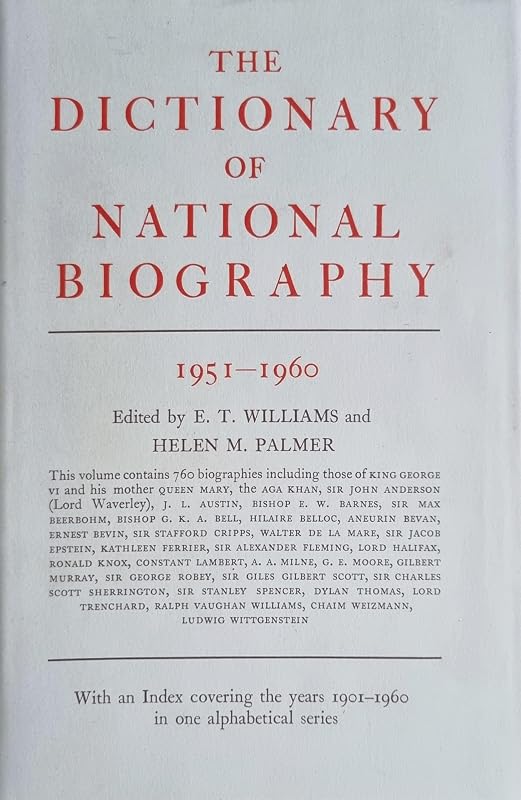 Dictionary of National Biography by E. T. Williams