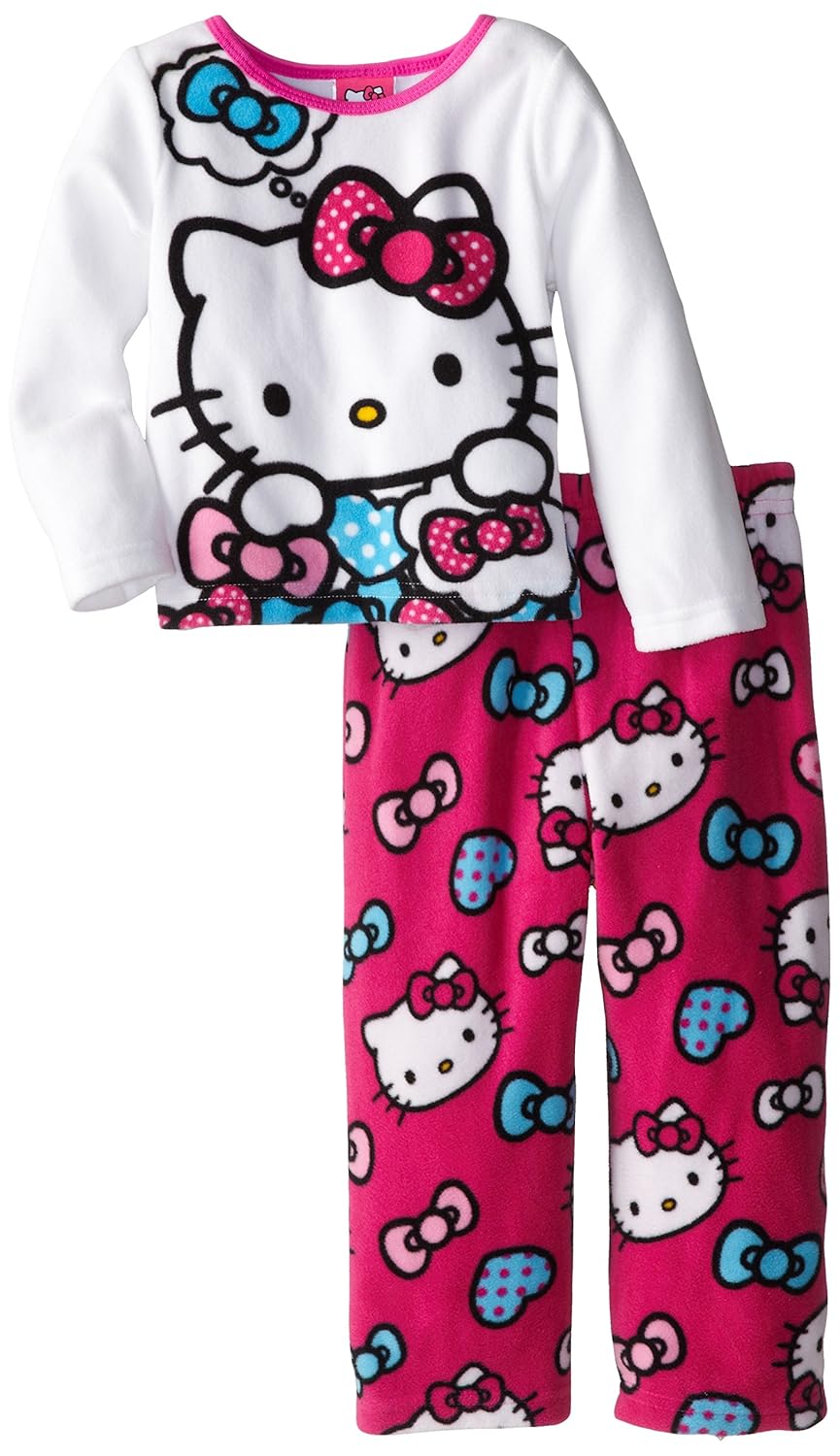 

Hello Kitty Little Girls'Hearts and Bows Cozy Fleece Pajama Set
