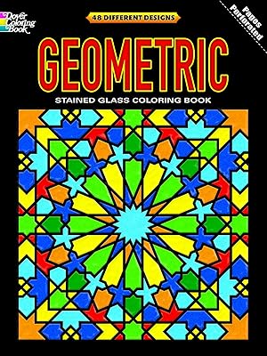 Geometric Stained Glass Coloring Book: Deluxe Edition with 48 Stained Glass Sheets (Dover Design Coloring Books)
