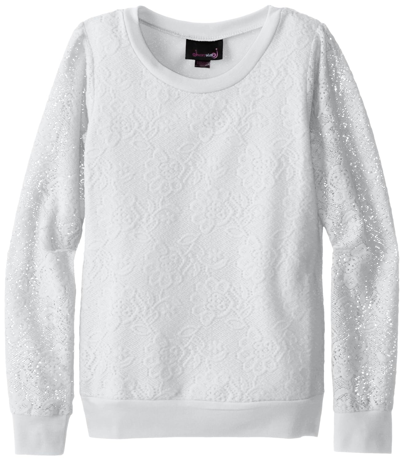 

Dream Star Big Girls' Pullover Lace Sweatshirt