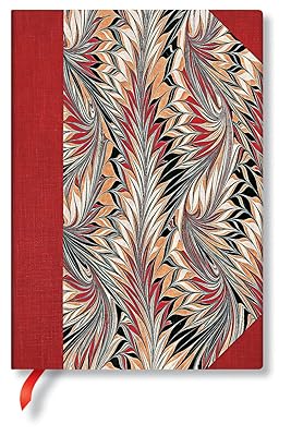 Paperblanks | Rubedo | Cockerell Marbled Paper | Hardcover | Midi | Unlined | Elastic Band Closure | 144 Pg | 120 GSM
