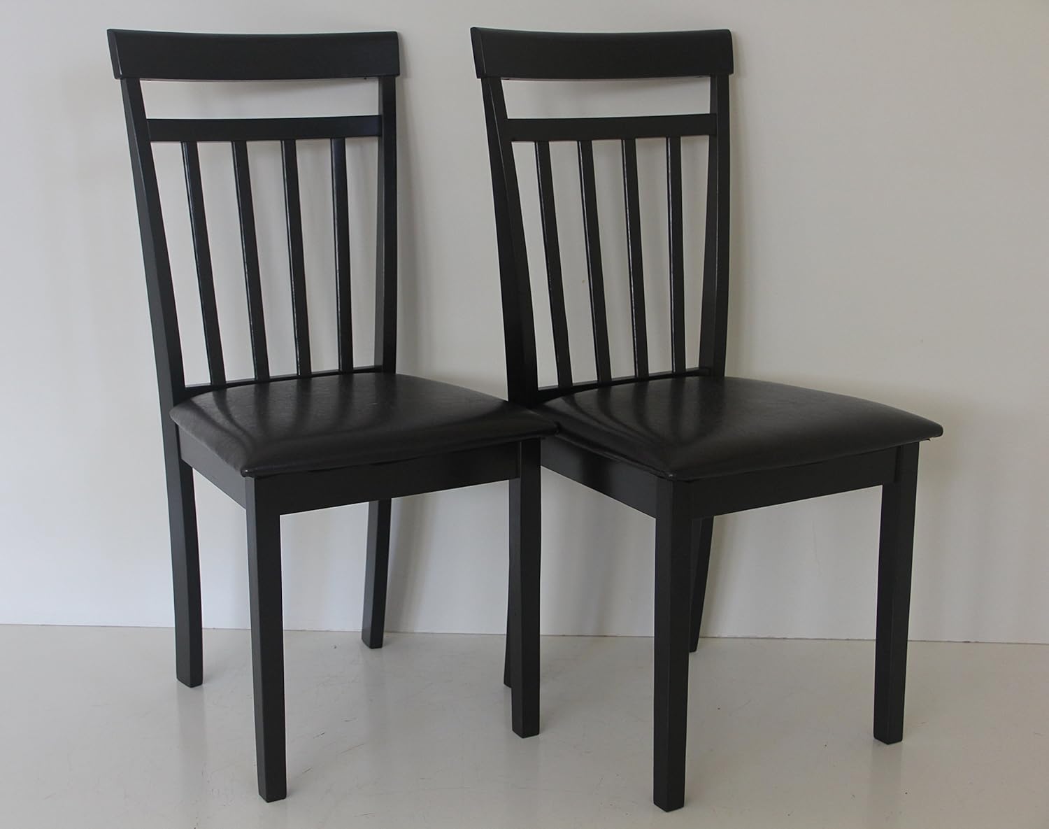 

Set of 2 Warm Dining Room Kitchen Solid Wood Hardwood Chairs in Espresso Black Finish