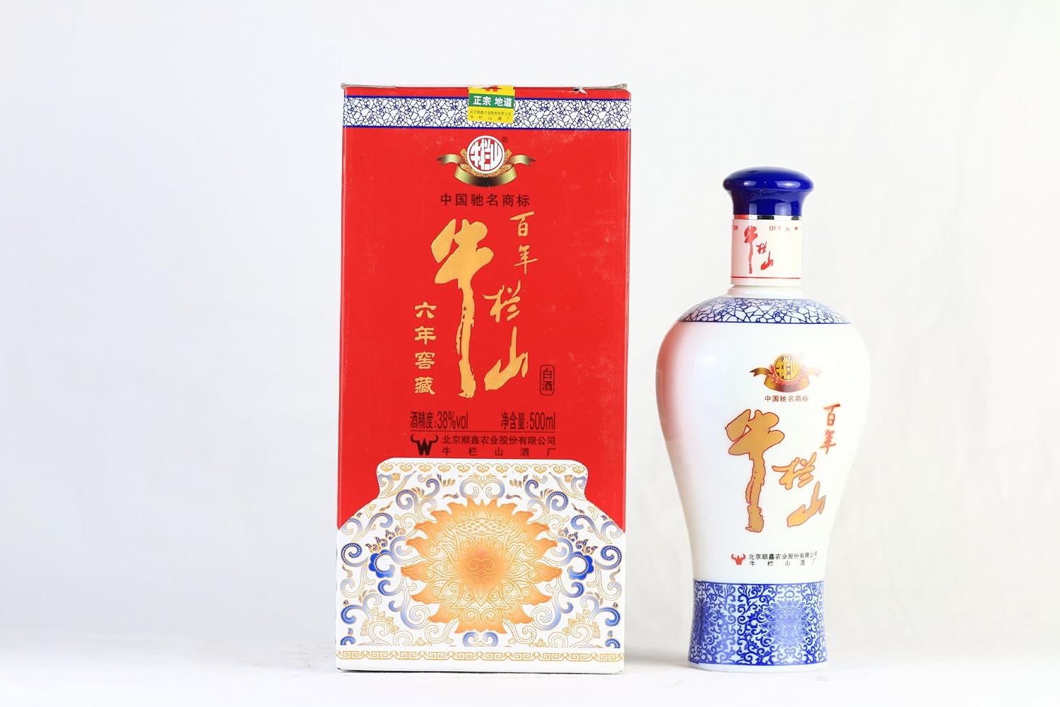 牛栏山 二锅头38度六年窖藏浓香型白酒500ml老酒