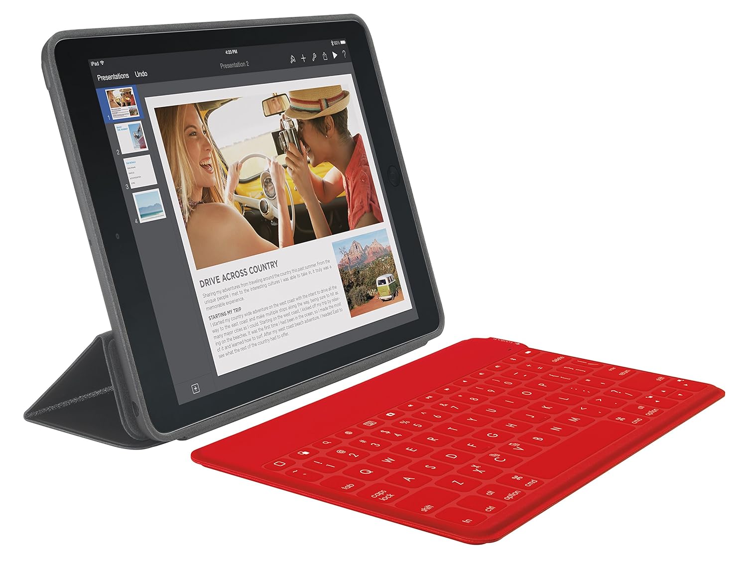 Logitech KeysToGo Wireless Bluetooth Keyboard for iPad, iPhone RED