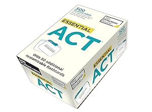 Essential ACT (flashcards): 500 Flashcards with Need-To-Know Topics, Terms, and Examples for All Five ACT Test Areas (College Test Preparation)