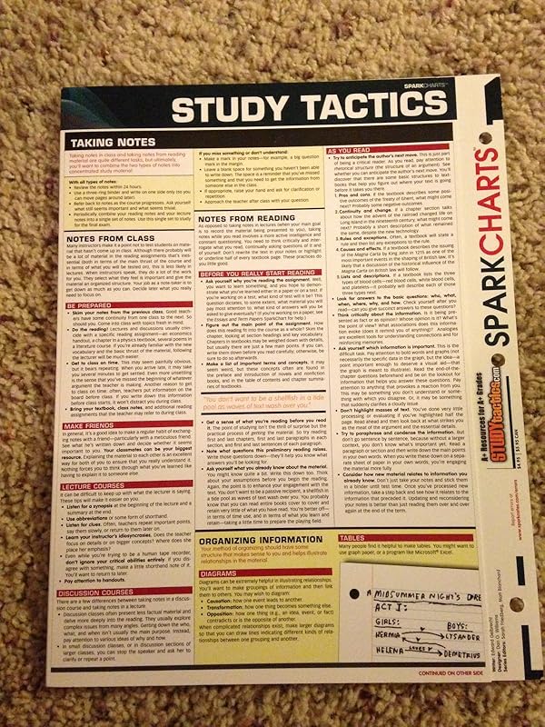 Study Tactics (SparkCharts) (Sparknotes Sparkcharts) by SparkNotes