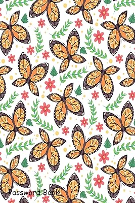 Password Book: Include Alphabetical Index With Butterflies Design