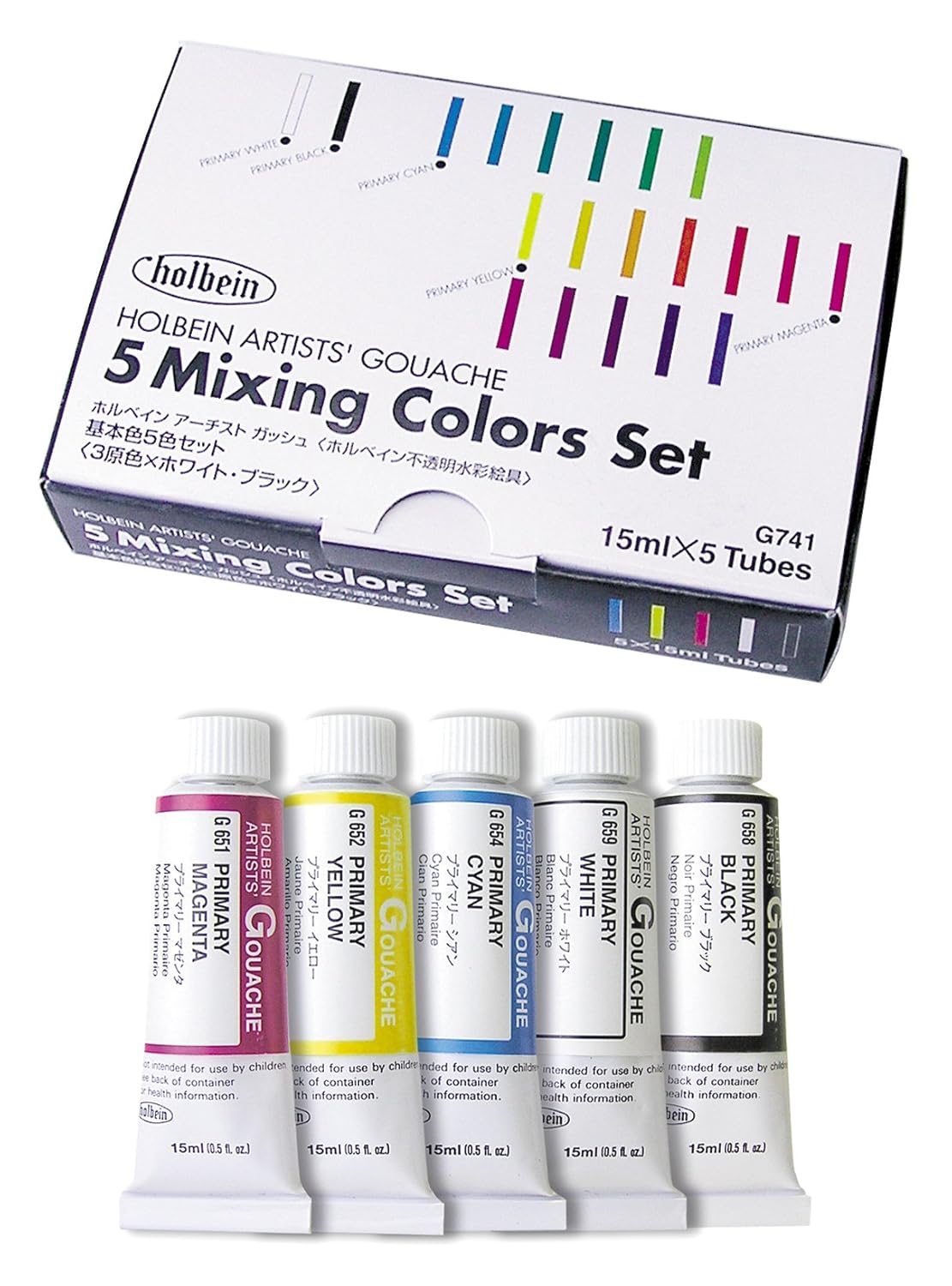 

Holbein Artists Gouache Primary Mixing Set of 5