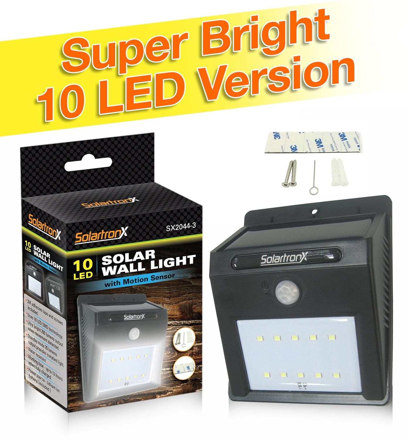 

10 LED Motion Sensor Solar Light. Dusk to Dawn Security Lighting For Outdoors. Ideal for Walkway, Garden, Yard, Deck, Patio, Fence and Outdoor.