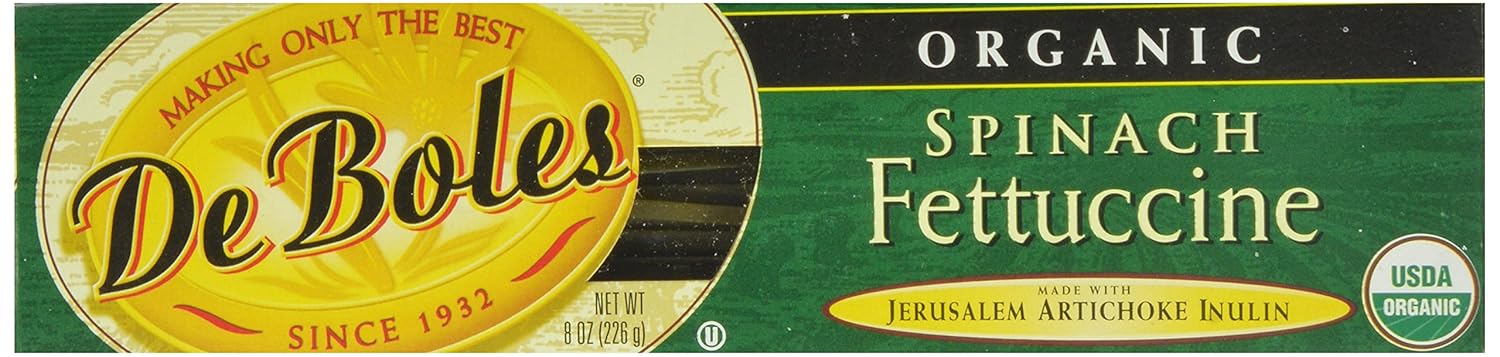 

DeBoles Organic Spinach Fettuccini Pasta, 8 Ounce (Pack of 12)