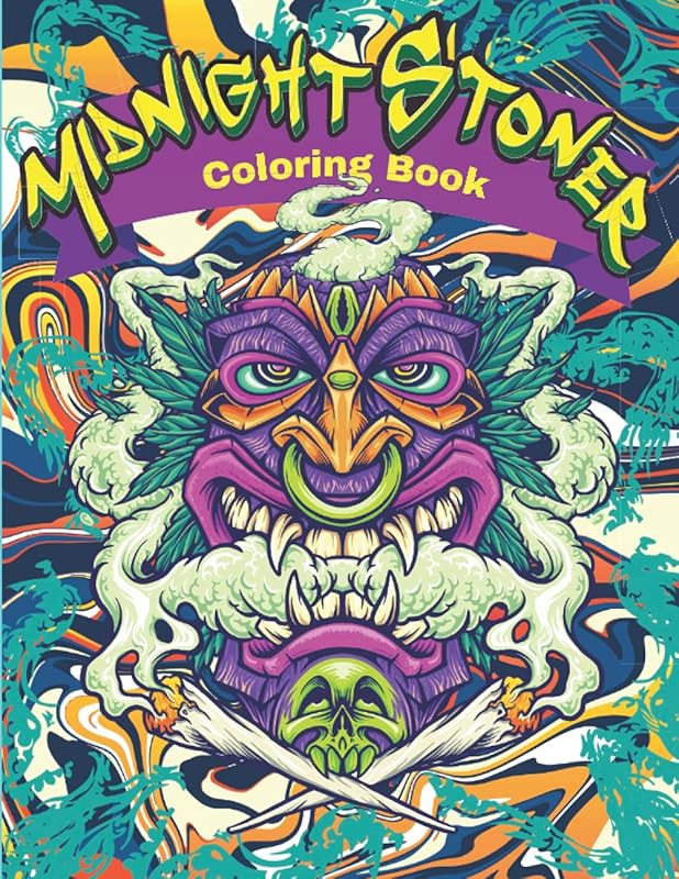 Midnight Stoner Coloring Book: Doodle Psychedelic Stress Relief Coloring Book by Griffin Jaguar Ramsbottom