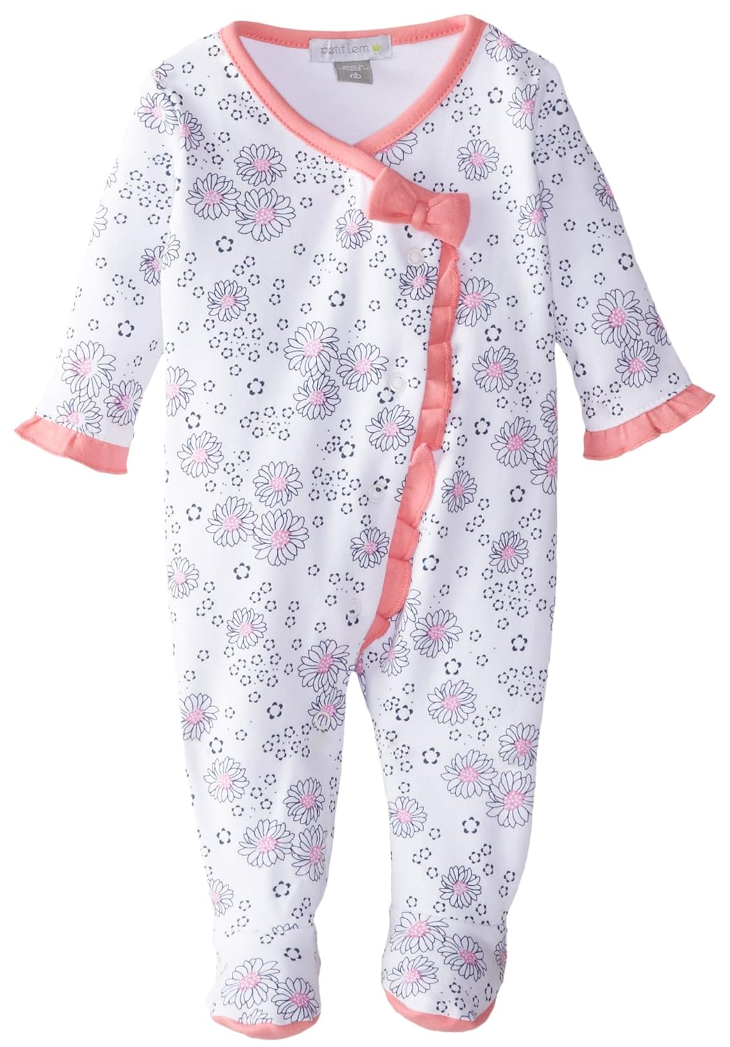 

Petit Lem Baby-Girls Newborn Summer Souvenir Flower Sleeper