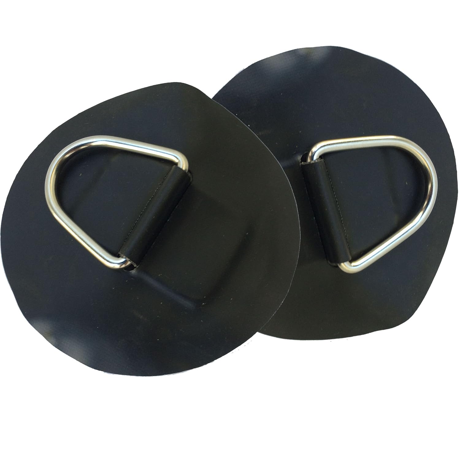 

2 PCS Inflatable Boat Stainless Steel D-Ring Light Black PVC Patch fits for 12' inflatable raft