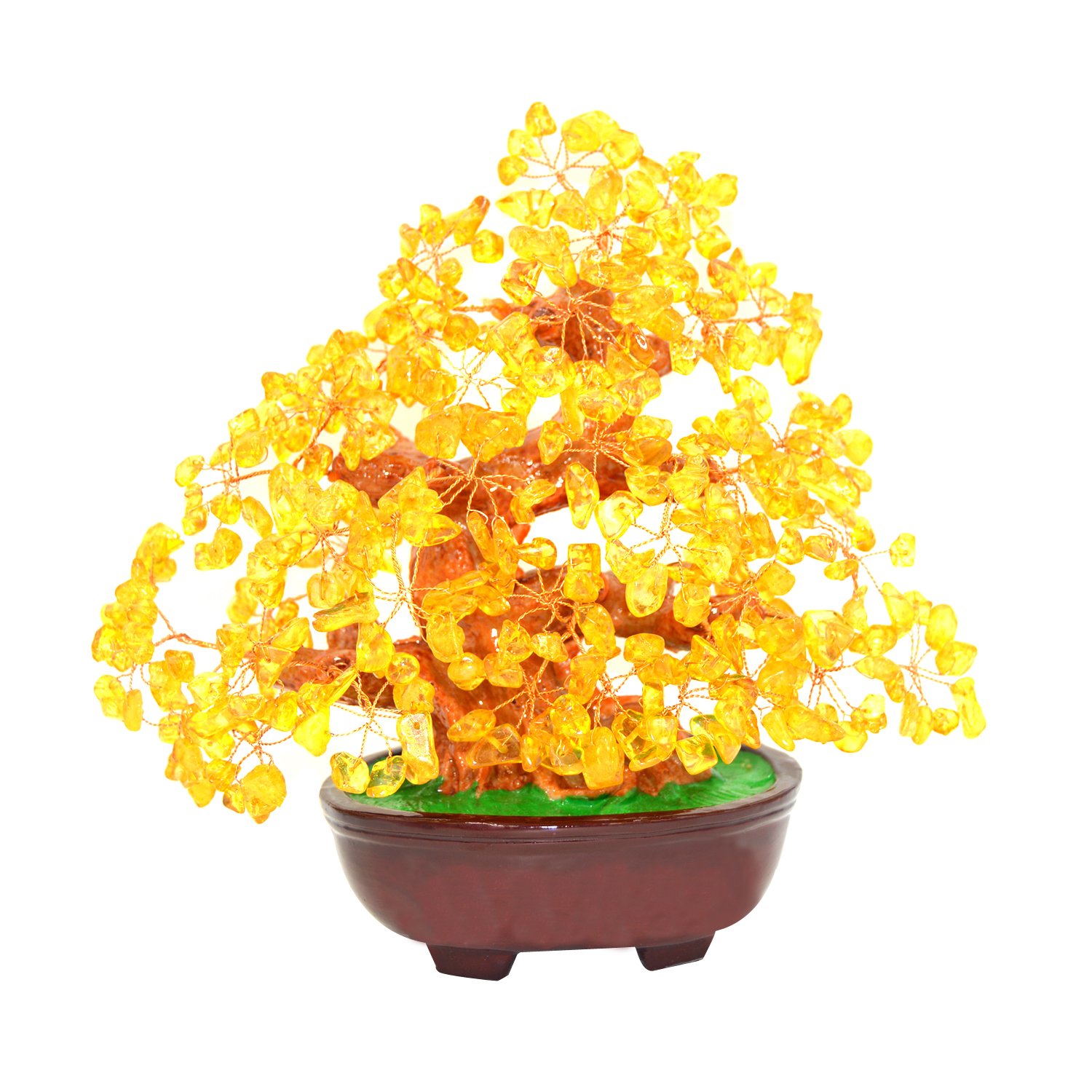 

Feng Shui Natural Citrine Gem Stone Money Tree 9 Inch Yellow Crystal Money Tree