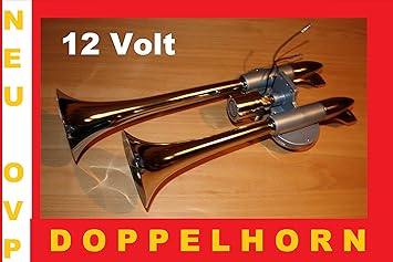 DOPPEL Signalhorn Bootshorn LKW-Horn mit wahnsinns Sound NEU !SEHR LAUT