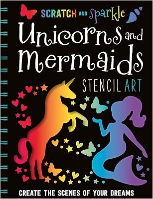 Scratch and Sparkle Unicorns and Mermaids Stencil Art