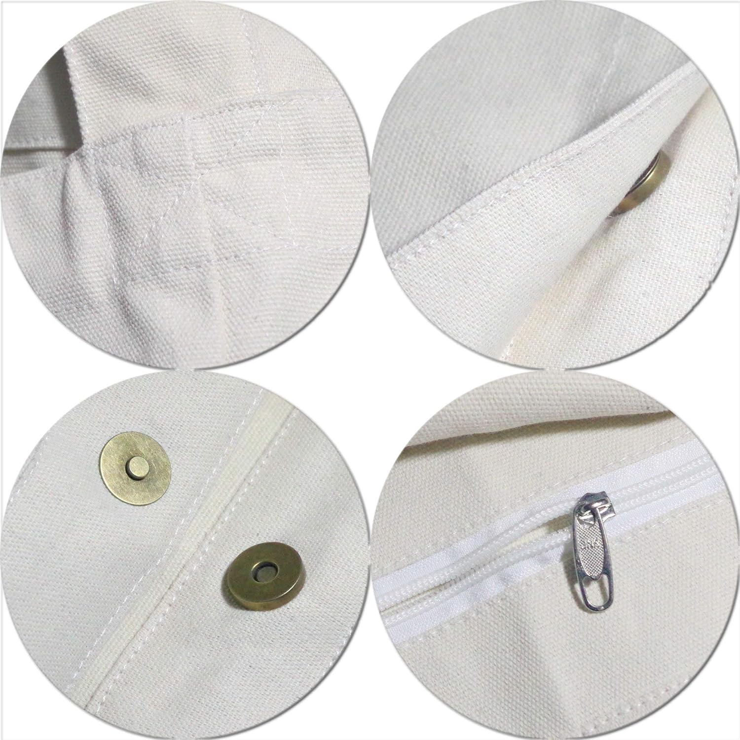 Canvas Bag With Magnetic Snap Large Size Simple Design Thick And Sturdy_voghion.com