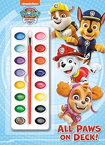 All Paws on Deck! (Paw Patrol): Activity Book with Paintbrush and 16 Watercolors