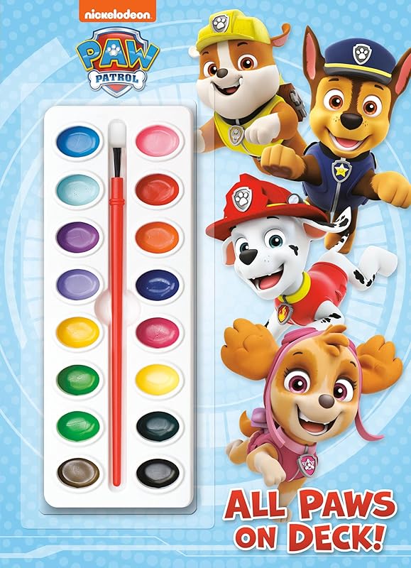 All Paws on Deck! (Paw Patrol): Activity Book with Paintbrush and 16 Watercolors by Golden Books