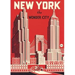 Cavallini New York Wonder City art deco Wrapping Paper