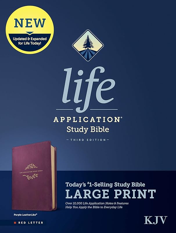 KJV Life Application Study Bible, Third Edition, Large Print (LeatherLike, Purple, Red Letter) by Tyndale