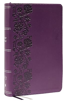 KJV Holy Bible: Large Print Single-Column with 43,000 End-of-Verse Cross References, Purple Leathersoft, Personal Size, Red Letter, (Thumb Indexed): King James Version