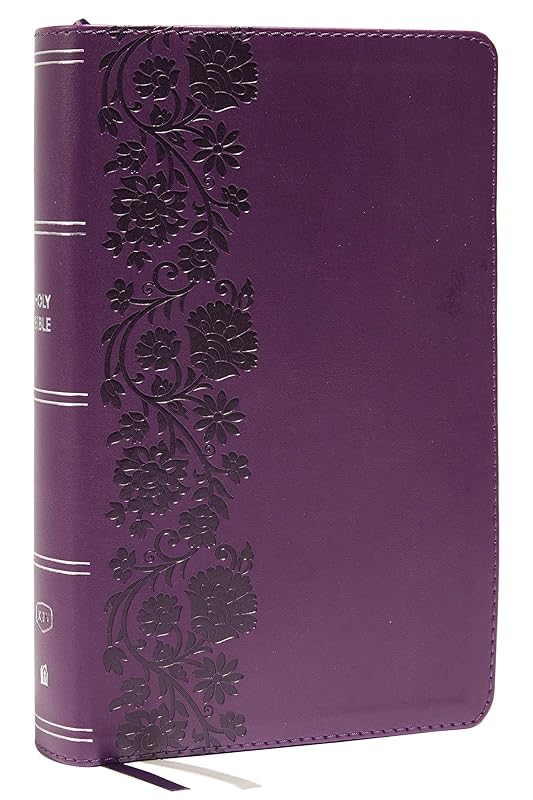 KJV Holy Bible: Large Print Single-Column with 43,000 End-of-Verse Cross References, Purple Leathersoft, Personal Size, Red Letter, (Thumb Indexed): King James Version by Thomas Nelson