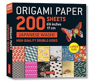 Origami Paper 200 sheet Japanese Washi Patterns 6 3/4" 17 cm: Double Sided Origami Sheets With 12 Different Patterns (Instructions for 6 Projects Included)