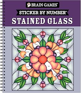 Brain Games - Sticker by Number: Stained Glass (28 Images to Sticker)