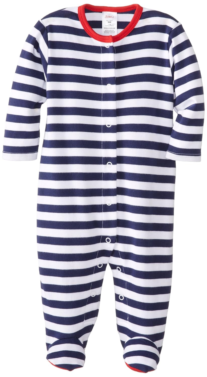 

Zutano Unisex-Baby Newborn Primary Stripe Footie