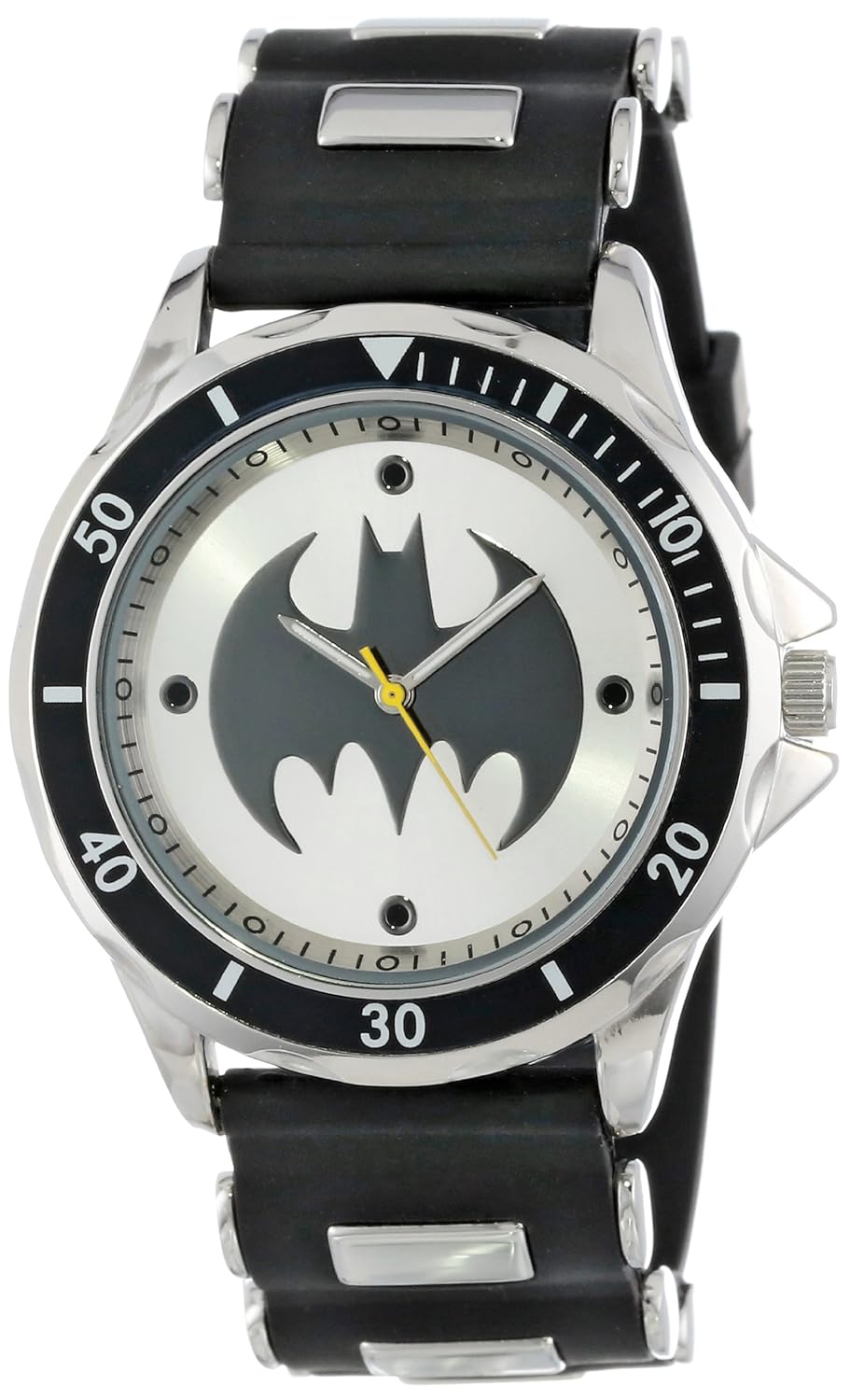 batman mens bat9062 black rubber strap analog watch