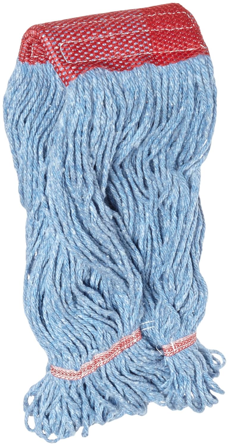 

Impact L270LG Cotton/Synthetic Blend Saddle-Type Looped-End Wet Mop with Tailband, Large, Blue/Red Tailband (Case of 12)