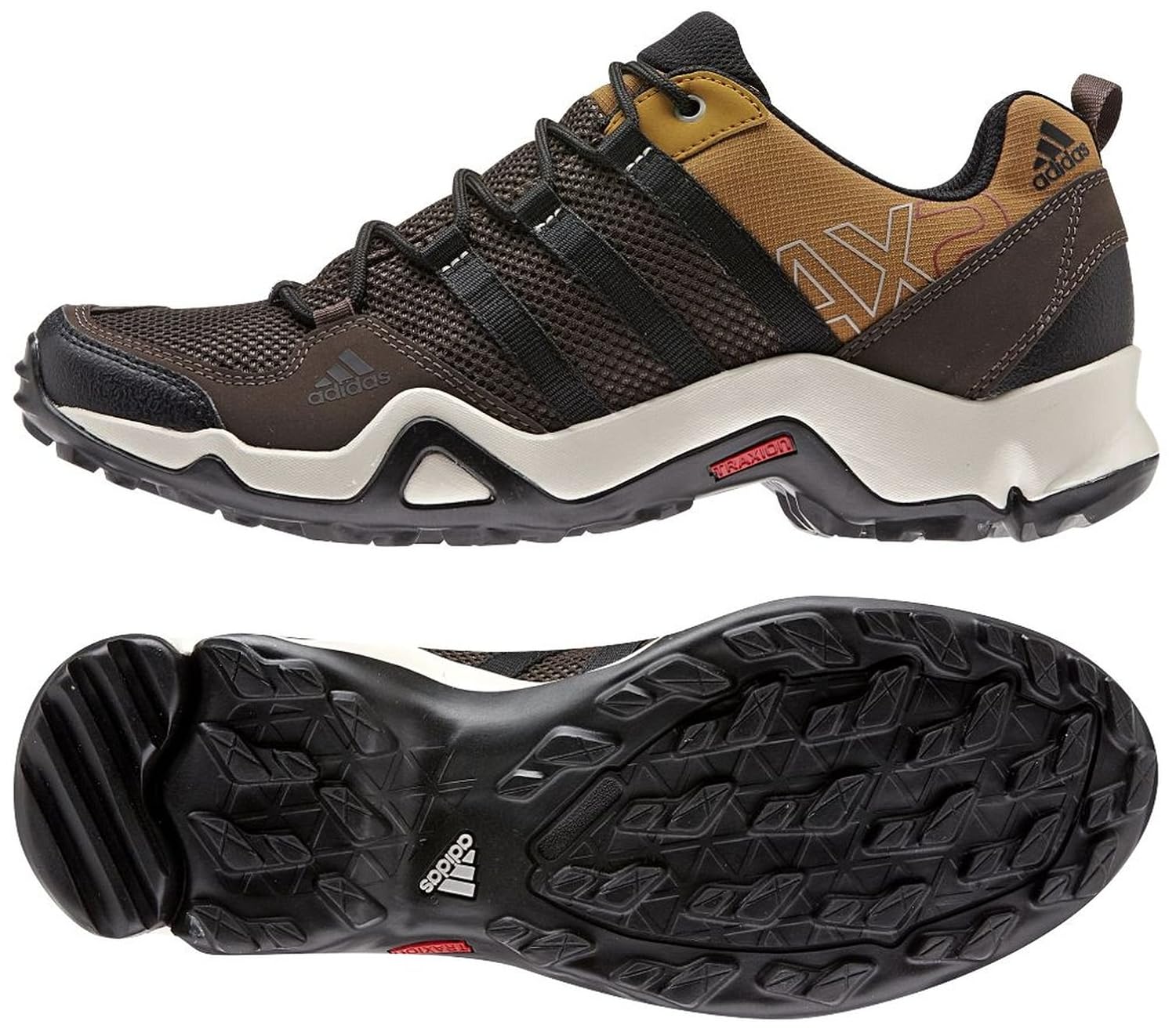 

Adidas Ax 2 Hiking Shoes Lead/Black/Light Scarlet Mens