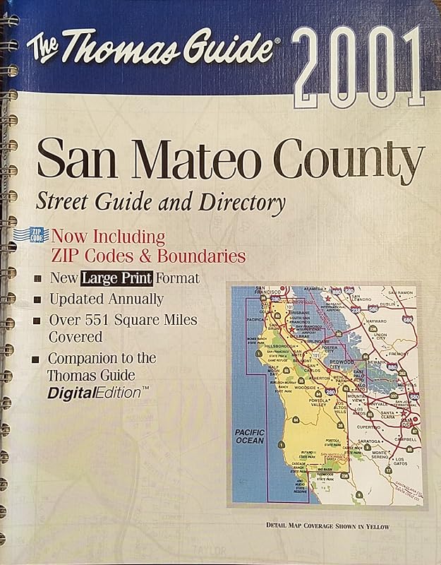 Thomas Guide 2001 San Mateo County (SAN MATEO COUNTY STREET GUIDE AND DIRECTORY) by Thomas Brothers Maps