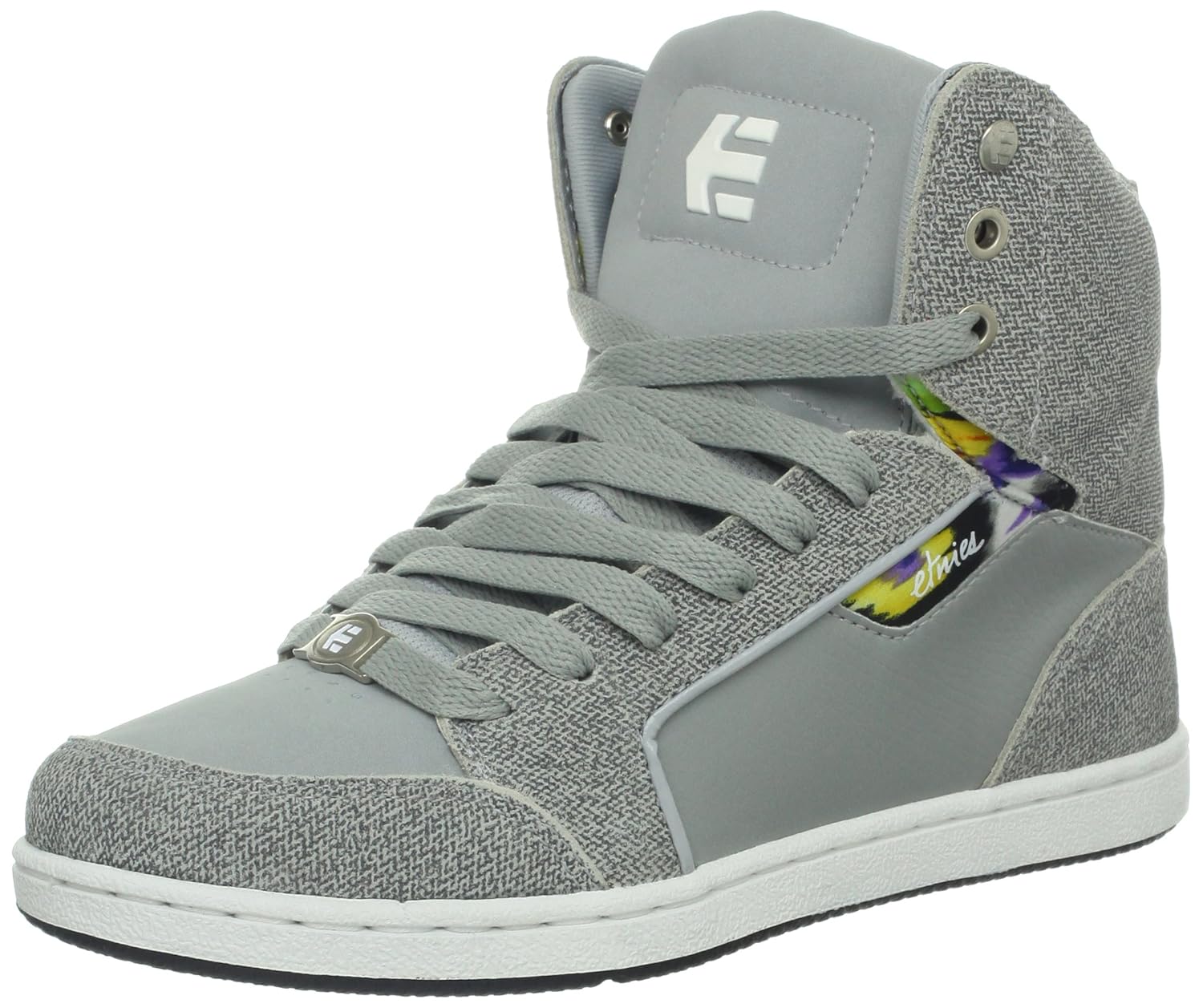 etnies womens woozy skate shoe,light grey/black,9 d us