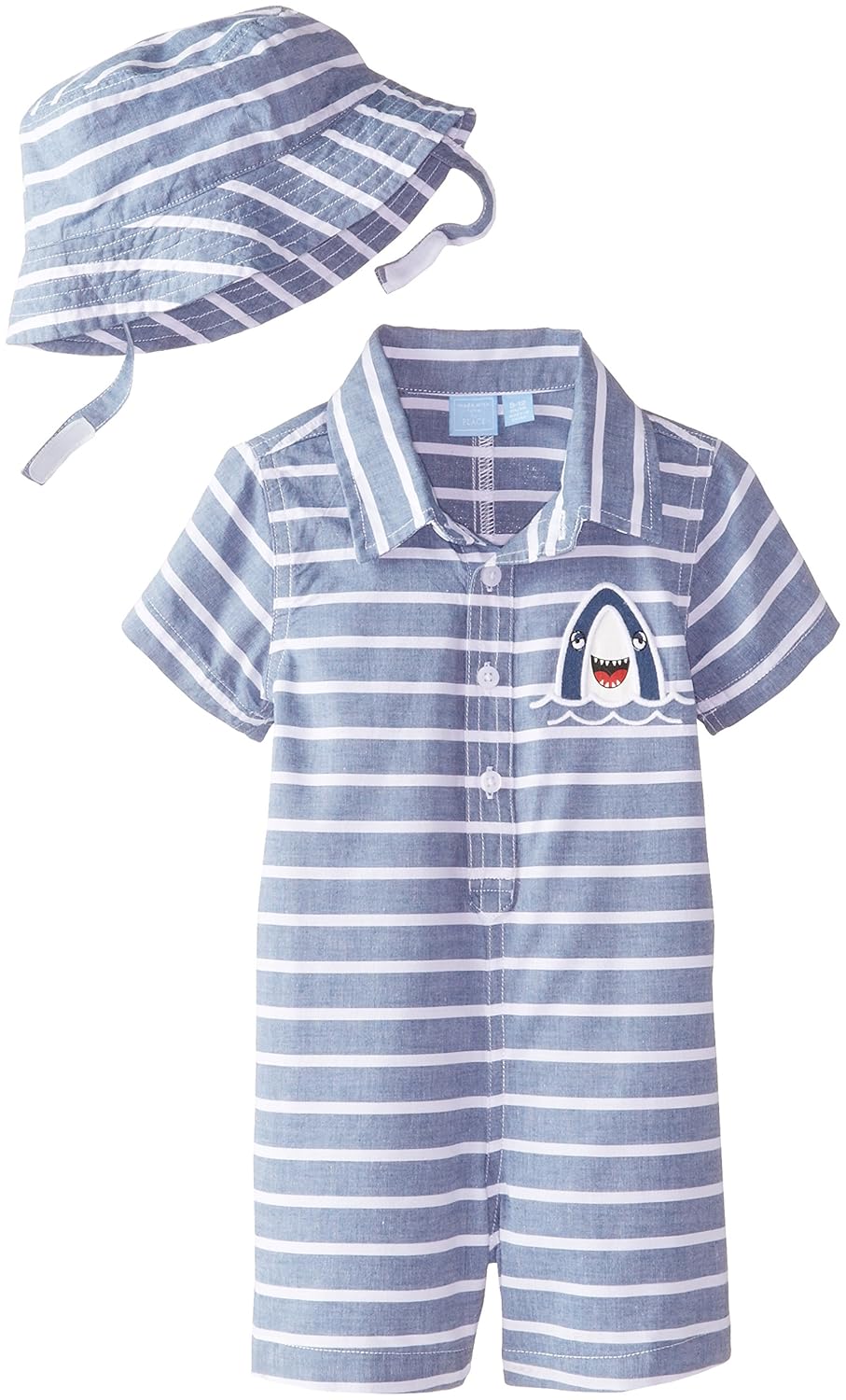 

The Children's Place Baby-Boys Newborn Shark Romper and Hat Set